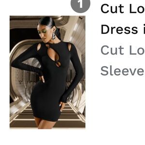 Oh Polly - Cut Out Black Mini Dress